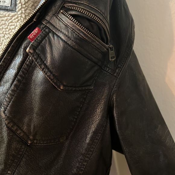 Levi leather jacket hoodie with wool inside - Picture 5 of 6